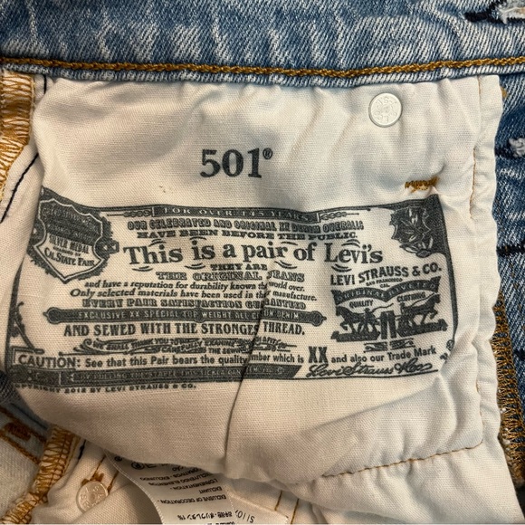 Levi’s 501 Button Fly Two Tone Shorts Waist Size 24 - Picture 10 of 12